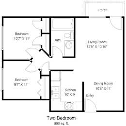2 Bedroom Apartment Layout Brooke Lane Apartments
