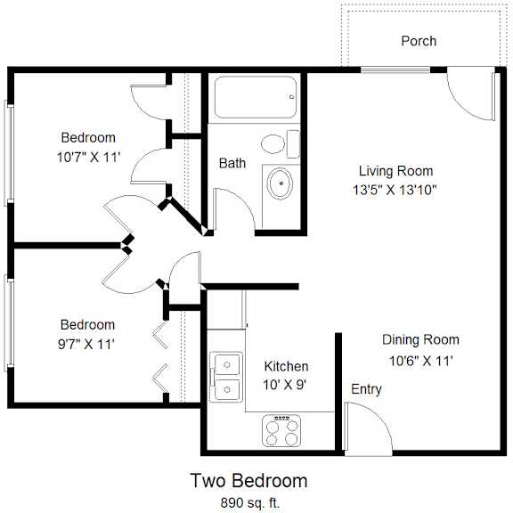 2 Bedroom Apartment Layout Brooke Lane Apartments