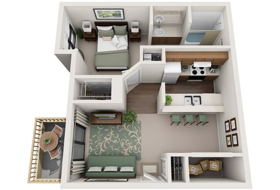 Floor Plan  Oxford 1 Bed 1 Bath Floor Plan at Brampton Moors, Cary, North Carolina