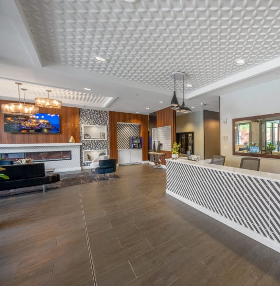 the front desk area of a building