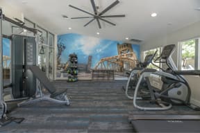 Sacramento, CA Apartments for Rent - Sixty58 Fitness Center with Excercise Bike, Ellipticals and Treadmill
