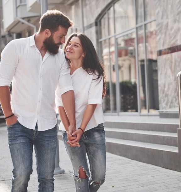 Happy Couple walking