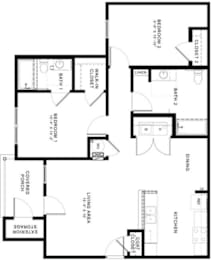  Floor Plan 2 Bedroom