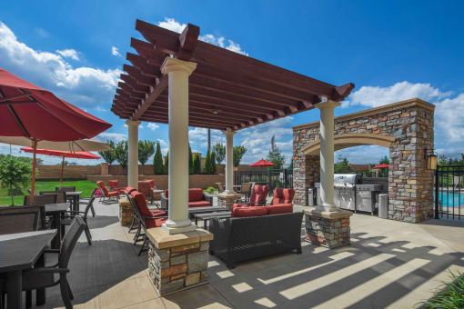 Outdoor Grill With Intimate Seating Area at The Tuscany on Pleasant View, Madison, 53717