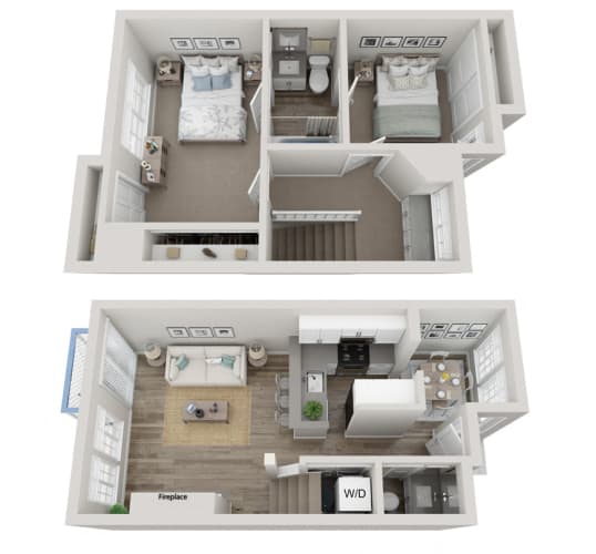 Floor Plan  A spacious floor plan of a two bedroom apartment in Edmonds, WA.