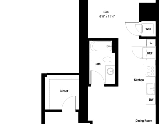 The Danforth Apartments 1x1 C Floor Plan