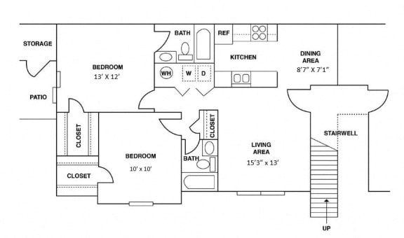 Floor Plan  TWO BEDROOM