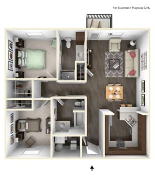 Dakota Flats 2x2 Floor Plan Dakota Flats 2x2 Floor Plan