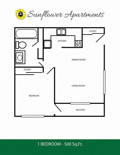 Floor Plan  1 Bedroom / 1 Bathroom