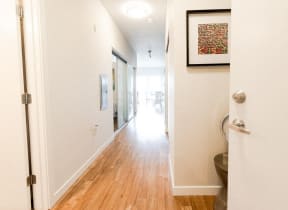 Kent Apartments - The Platform Apartments - Entryway, Bedroom, and Dining Room