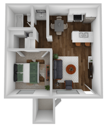  Floor Plan 1 Bedroom