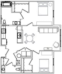  Floor Plan 2 Bedroom