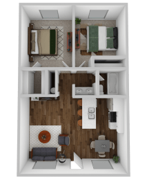  Floor Plan Large 2 Bedroom