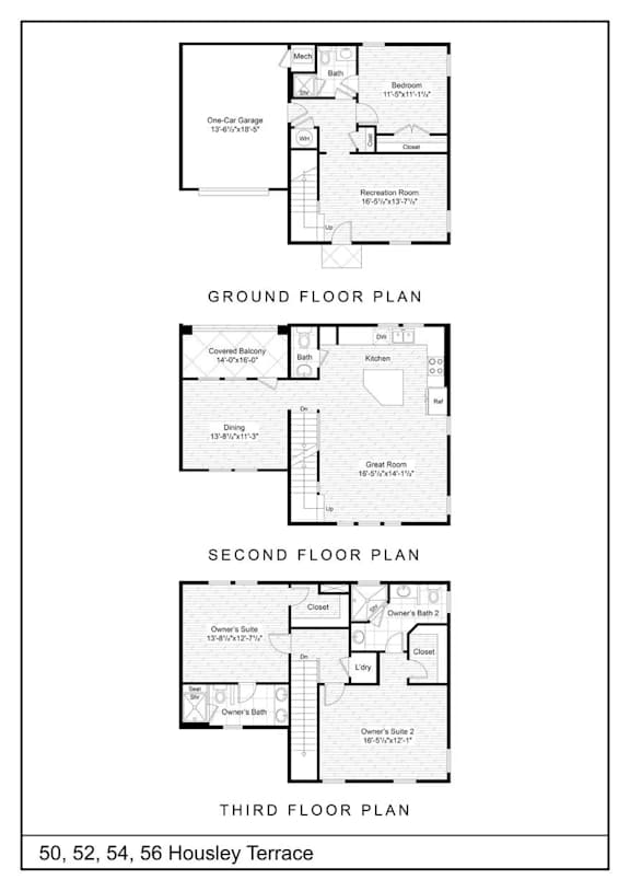 A floor plan image for 50, 52, 54 and 56 Housley Terrace