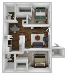  Floor Plan 2 Bedroom 2 Bath