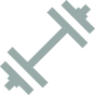 A graphic of a stylized dumbbellat Alameda Apartments, Wembley, HA9 0HS