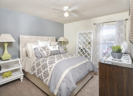 Carpeted Bedroom with Large Window