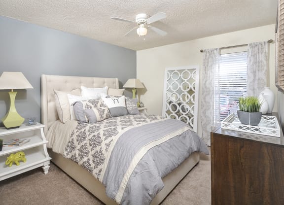 Carpeted Bedroom with Large Window