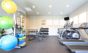 Fitness room with cardio and weights The Reserve | Rohnert Park, CA 94040