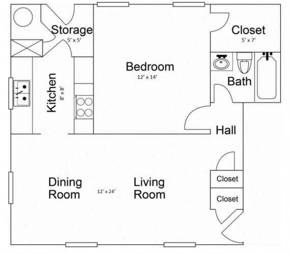 Floor Plan  ONE BEDROOM