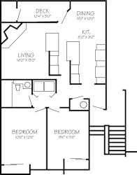 Park Creek Village | Geranium 2x1 865 sq ft