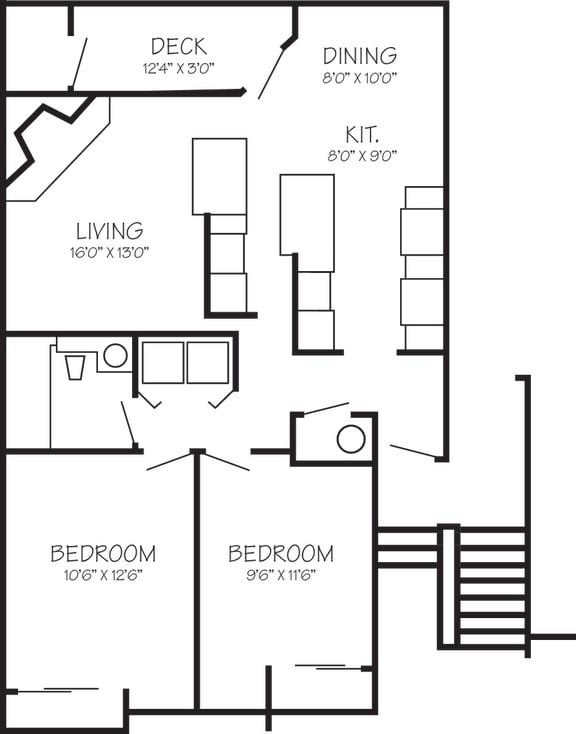 Park Creek Village | Geranium 2x1 865 sq ft