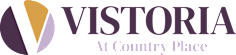 A logo with the word at Vistoria At Country Place Apartments, Arizona, 85353