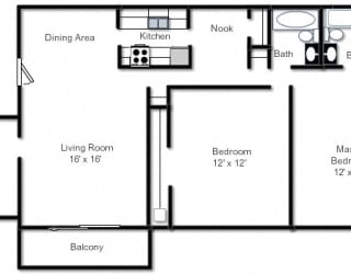 Lodge 2BR Den at The Lodge Apartments, Indiana