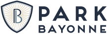 a logo with the words park bayonne on a white background