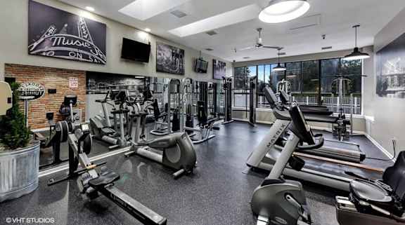 the gym at the apartments for rent at The Residences at the Manor Apartments, Frederick