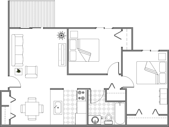 Floor Plan  Two Bedroom