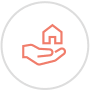 a hand offering a house to a hand holding a house icon