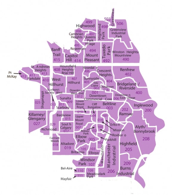 a map of the different neighborhoods of the city