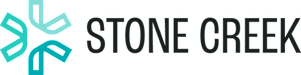 The image displays the words "STONE CREEK" in bold, black letters.