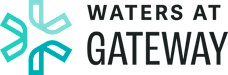 A graphic with the text "Waters at Fairfield" in black on a green background.