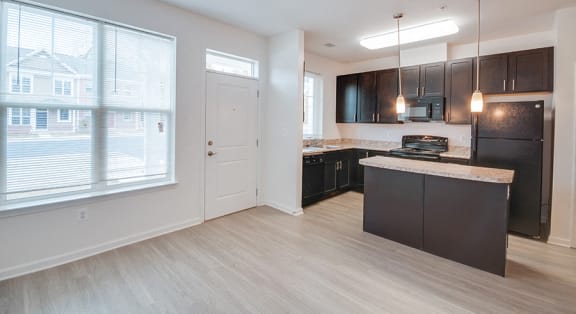 kitchen and living room