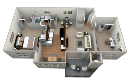 3D One Bedroom  1 Bathroom With Den at Westwinds Apartments, Maryland