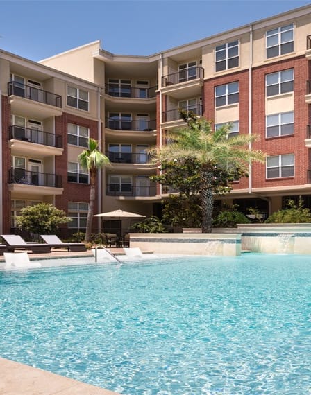 Resort-Style Pool at The Grand at Upper Kirby Apartments in Houston, TX
