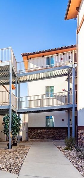 a walkway through Luna Studios