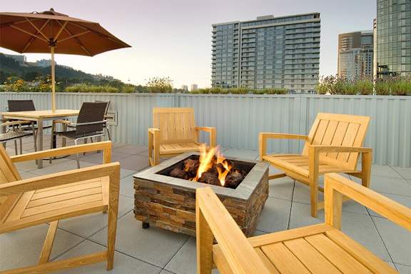 The Matisse - Portland, OR - outdoor fireplace