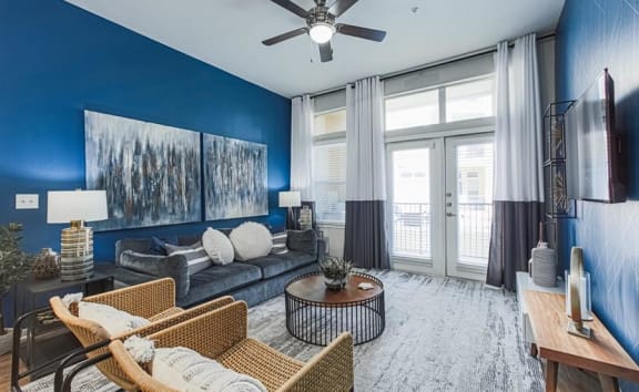 living room at Aspire at 610 apartments