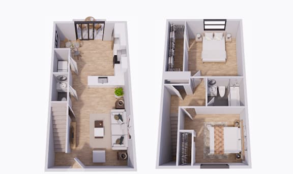 the 1122 sq ft floor plan has two bedrooms and two baths