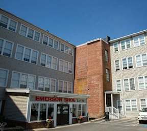 Building Exterior View at Emerson Shoe Lofts Apartments, Rockland, MA
