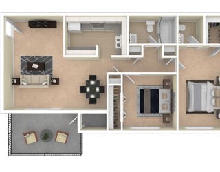 Spring Ridge Apartments Two Bedroom floor plan