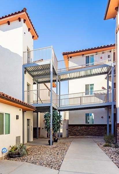 a walkway through Luna Studios