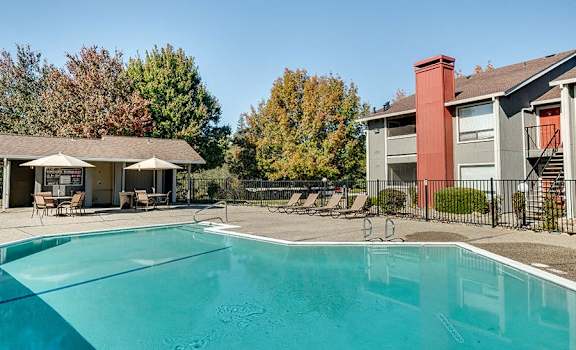 the swimming pool at our apartments