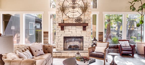 Sutter Ridge Clubhouse with view of fireplace