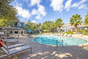 Shaded Poolside seating with gazebo