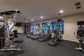 Apartments in Campbell-Parc at Pruneyard Fitness Center with Weights and Treadmills