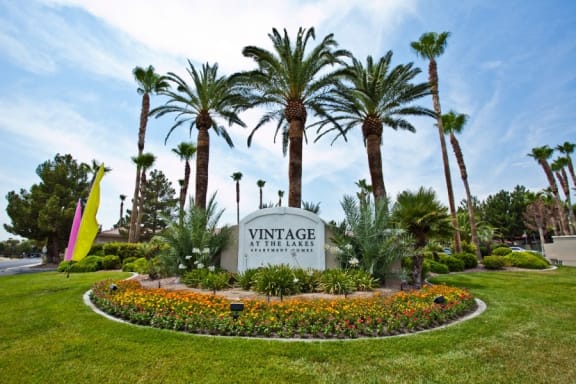 Elegant Landscaping at Vintage at The Lakes Apartment Homes in Las Vegas 89117